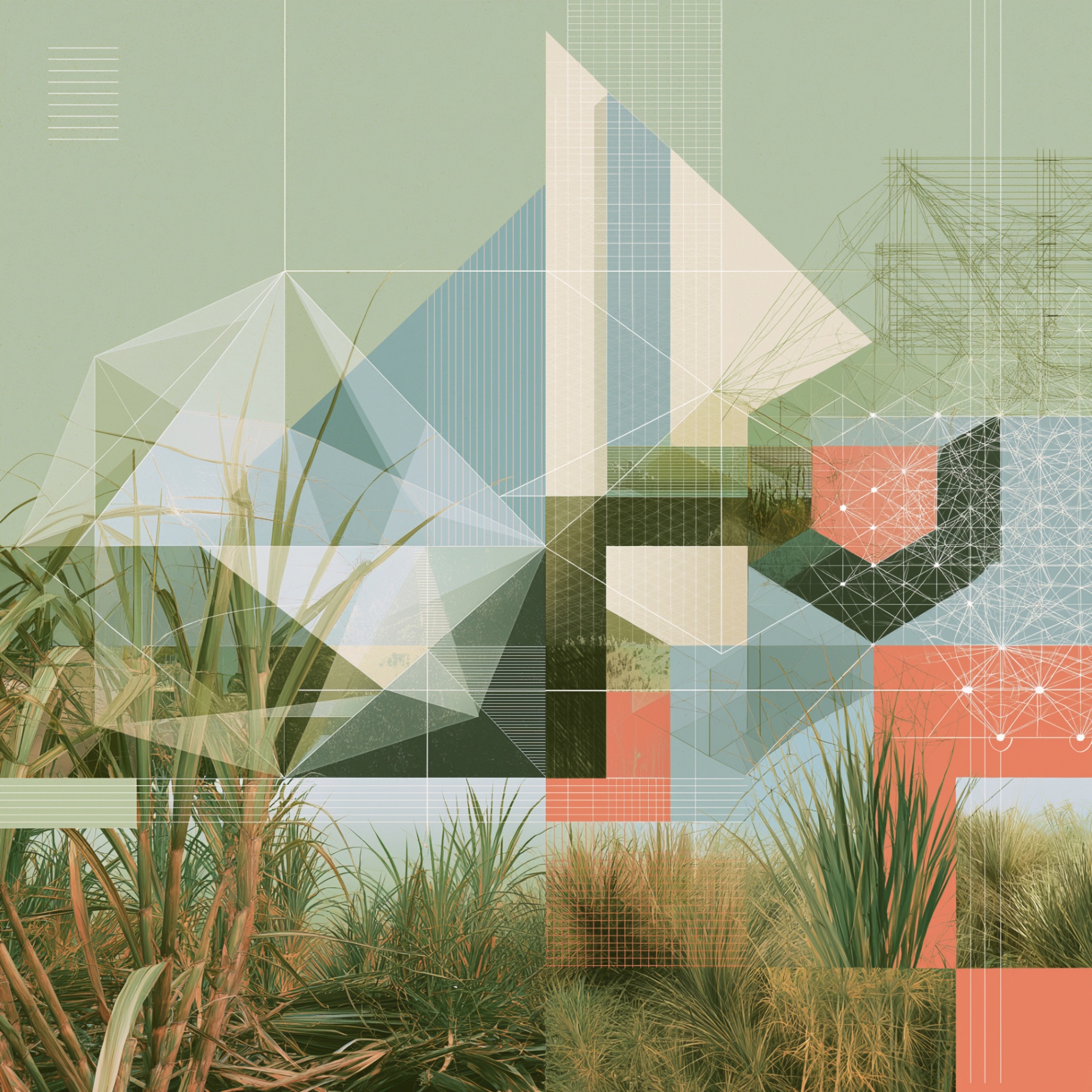 Arte editorial de alta qualidade representando a integração entre tecnologia, agricultura e análise inteligente